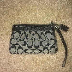 COPY - Black signature canvas Coach wristlet